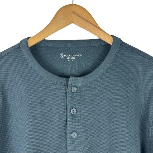 Cloudveil Mens Crew Neck Henley Gray Blue Black Cotton Long Sleeve Bundle US XL - Picture 6 of 9